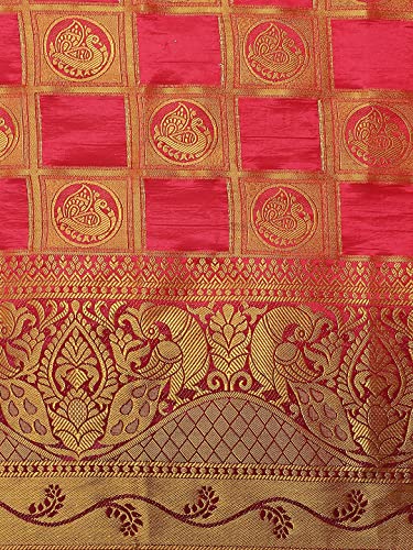 Image of Women's Banarasi Silk With Jacquard Print Saree With Blouse