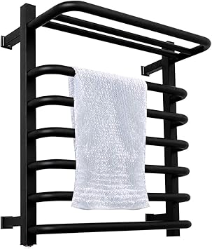 NIVOK Toallero De Pie Independiente 6 Barras Montaje En Pared Calentador Eléctrico Toallero Riel De Secado De Acero Inoxidable para Baño En El Hogar ...