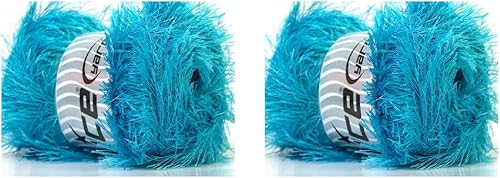 Miniatura 6 de Ice Yarns - Hilo de pelo divertido para pestañas, 3.53 onzas, 164 yardas (492.1 ft), 2 madejas (rojo brillante, 22715)