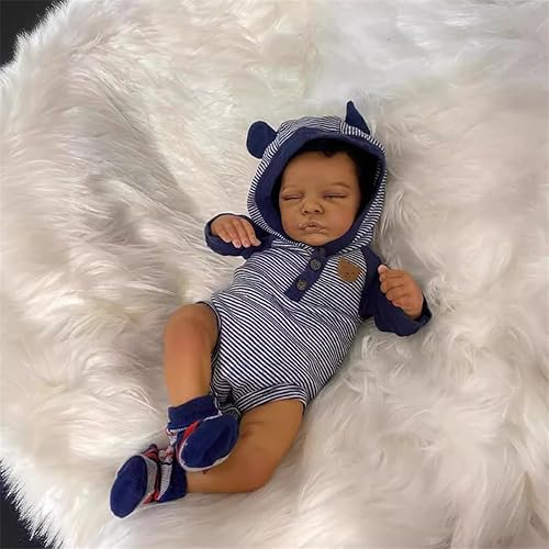 Muñecas de bebé Reborn negras realistas bebé Reborn realista de piel oscura, muñecas Reborn de 20 pulgadas, bebés baratos de la vida real, muñecas