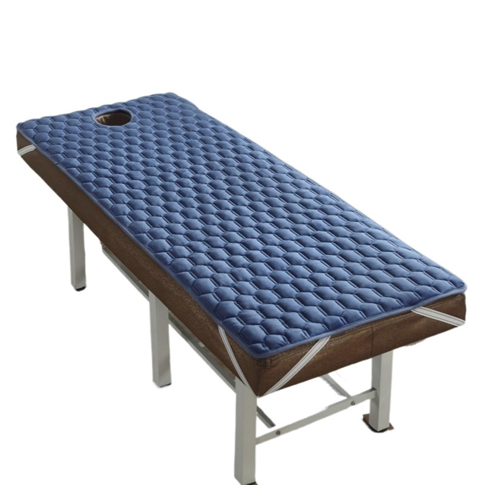 Topper for Massage Bed Beauty Salon Bed Mattress Toppers Thickened Cushion Anti Slip Room Mat Tuina Massage Pad With Hole(Blue,80x190cm)