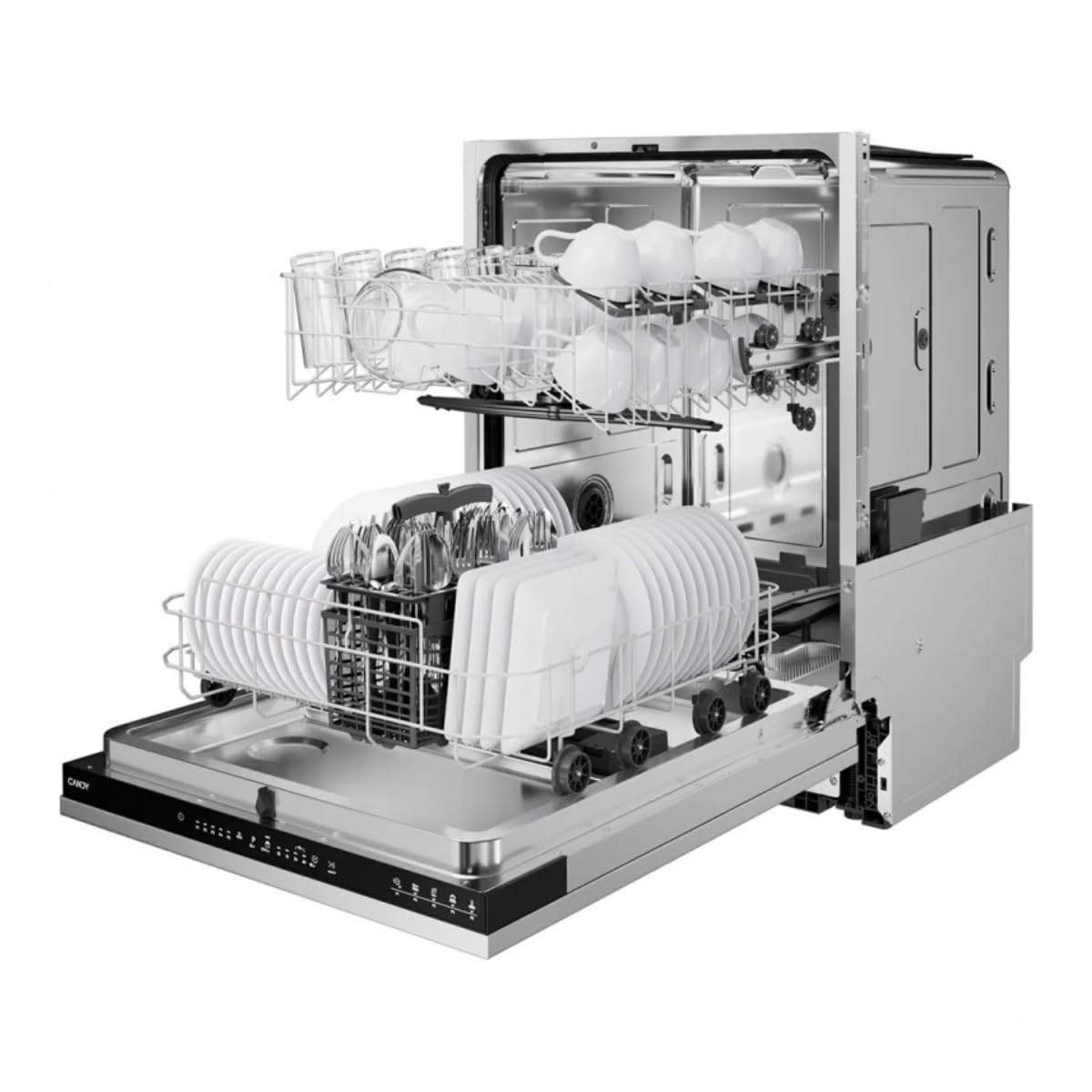 Candy Rapidò CIP 3D9E0B Lavastoviglie Integrabile 60 CM, 13 Servizi, 5 Programmi, Inizio Differito, Indicatore Sale e Lucidante, 49DB, Pannello Integrazione Non Incluso