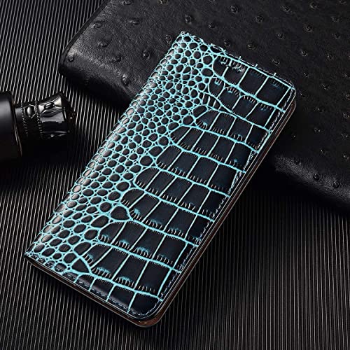 Étui en cuir pour Honor X5 Plus étui de protection rabat bleu crocodile - 7
