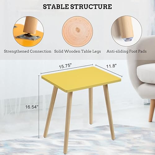 Miniatura 3 de FORAOFUR Mesa auxiliar, pequeña mesa auxiliar decorativa para sala de estar, dormitorio, balcón, oficina, mesita de noche moderna, decoración del