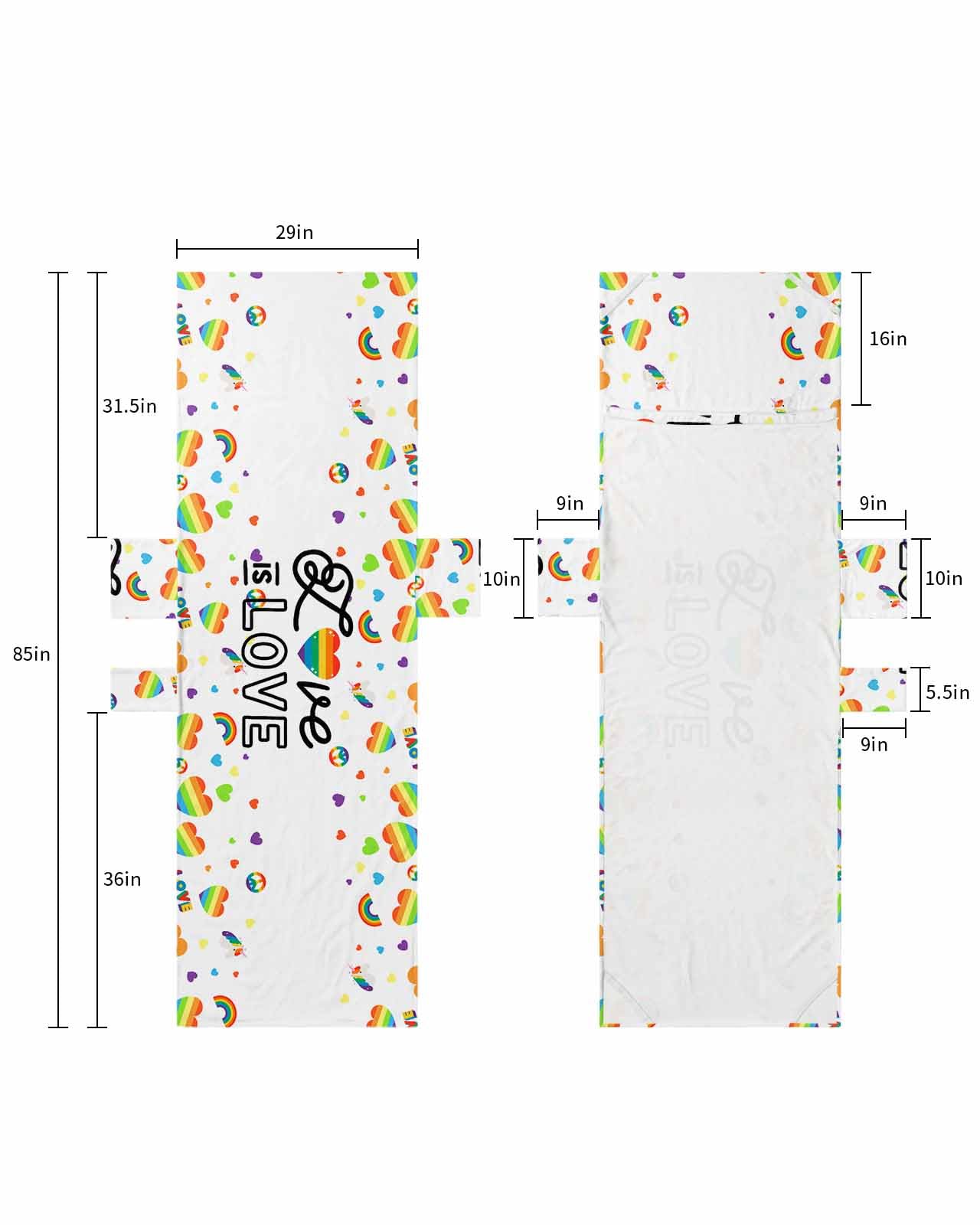 Colorful Love Heart Beach Lounge Chair Towel Cover, Soft Chaise Lounge Towel with Side Pockets Patio Pool Chairs Cover for Beach/Pool Sunbathing 29x85 Watercolor Modern Striped Art