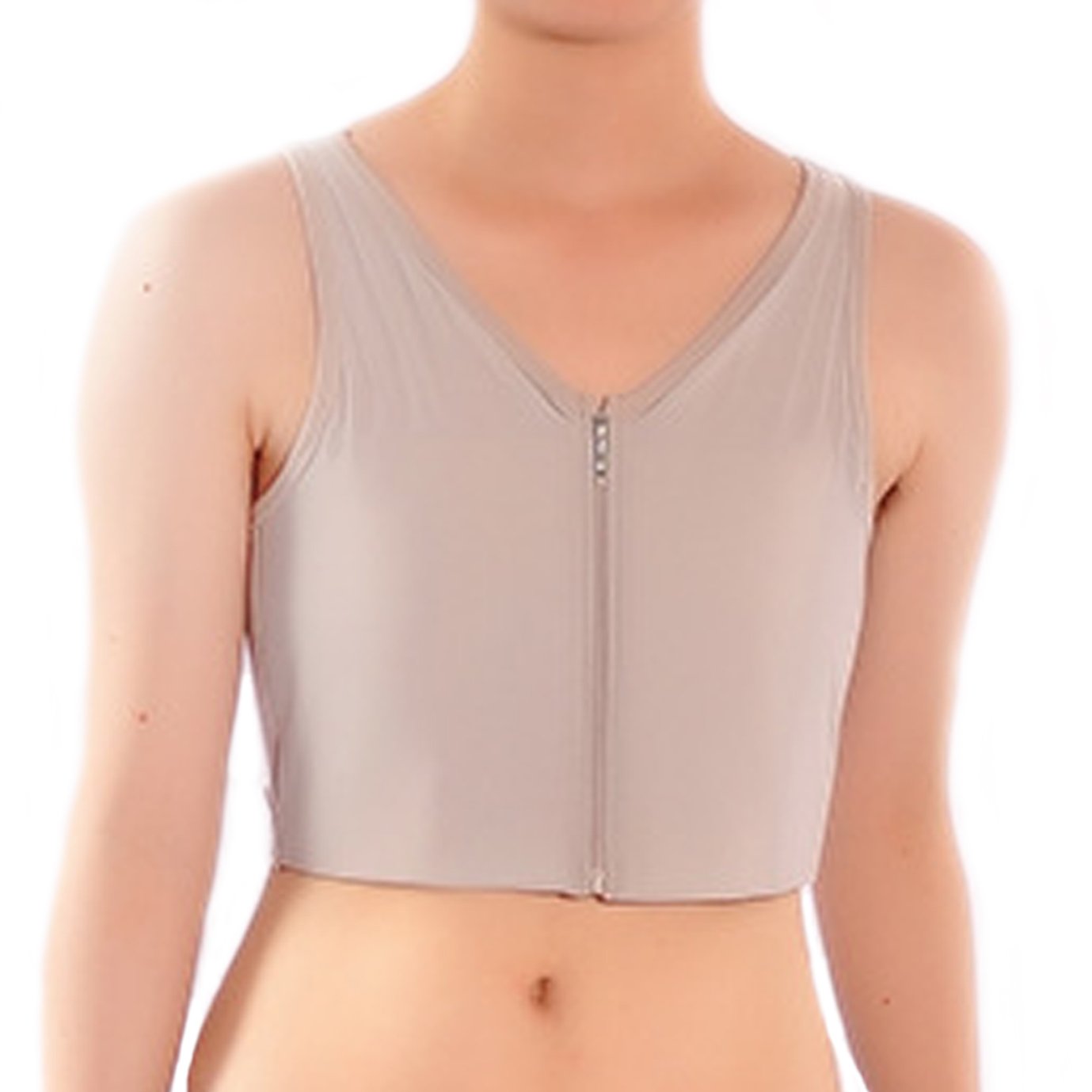BaronHong Mujeres Lesbianas Tomboy Zip Up Tank Top Chaleco Pecho Carpeta Más Fuerte Vendaje