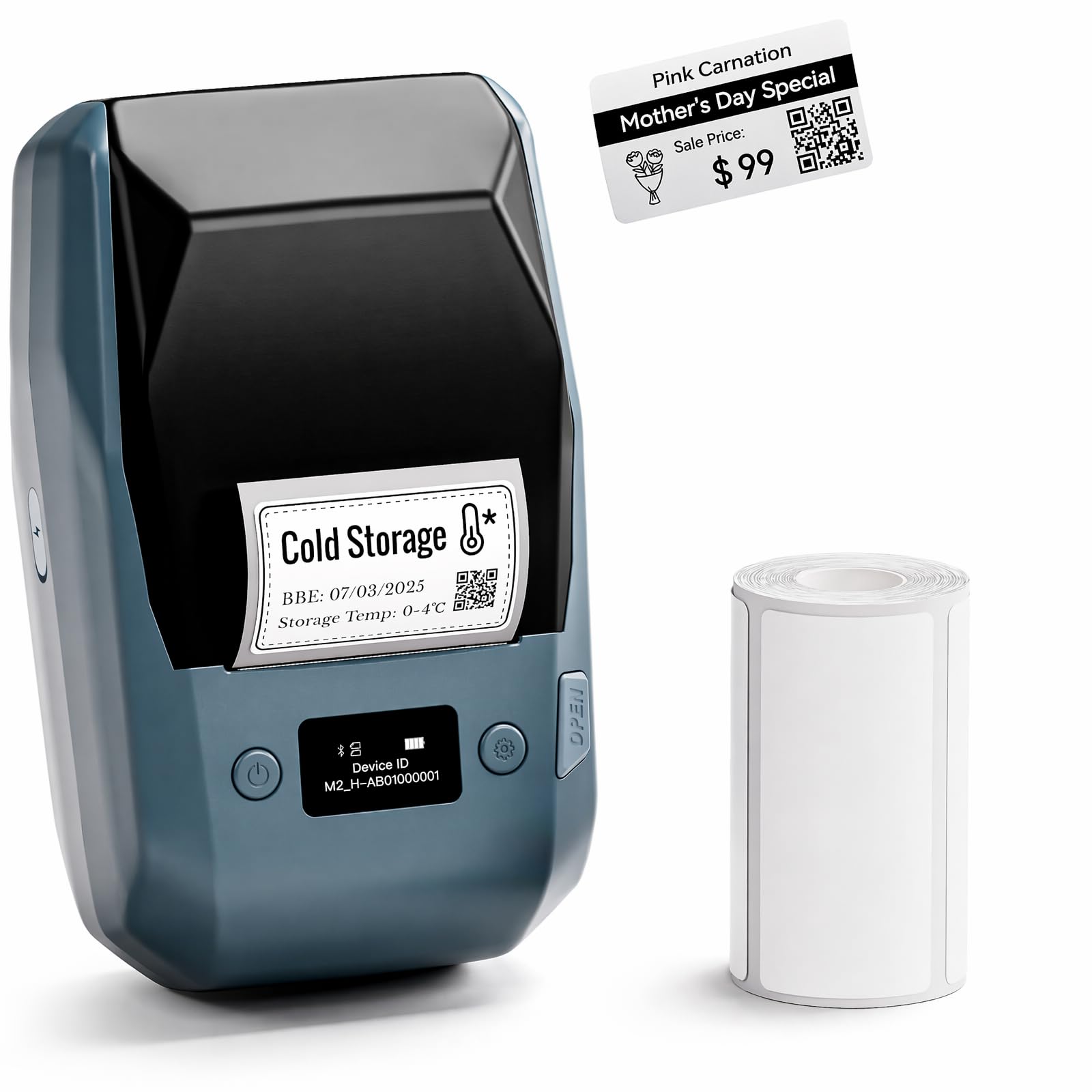 NIIMBOT M2 Label Maker 2" Thermal Transfer Label Printer with Tape, Blue