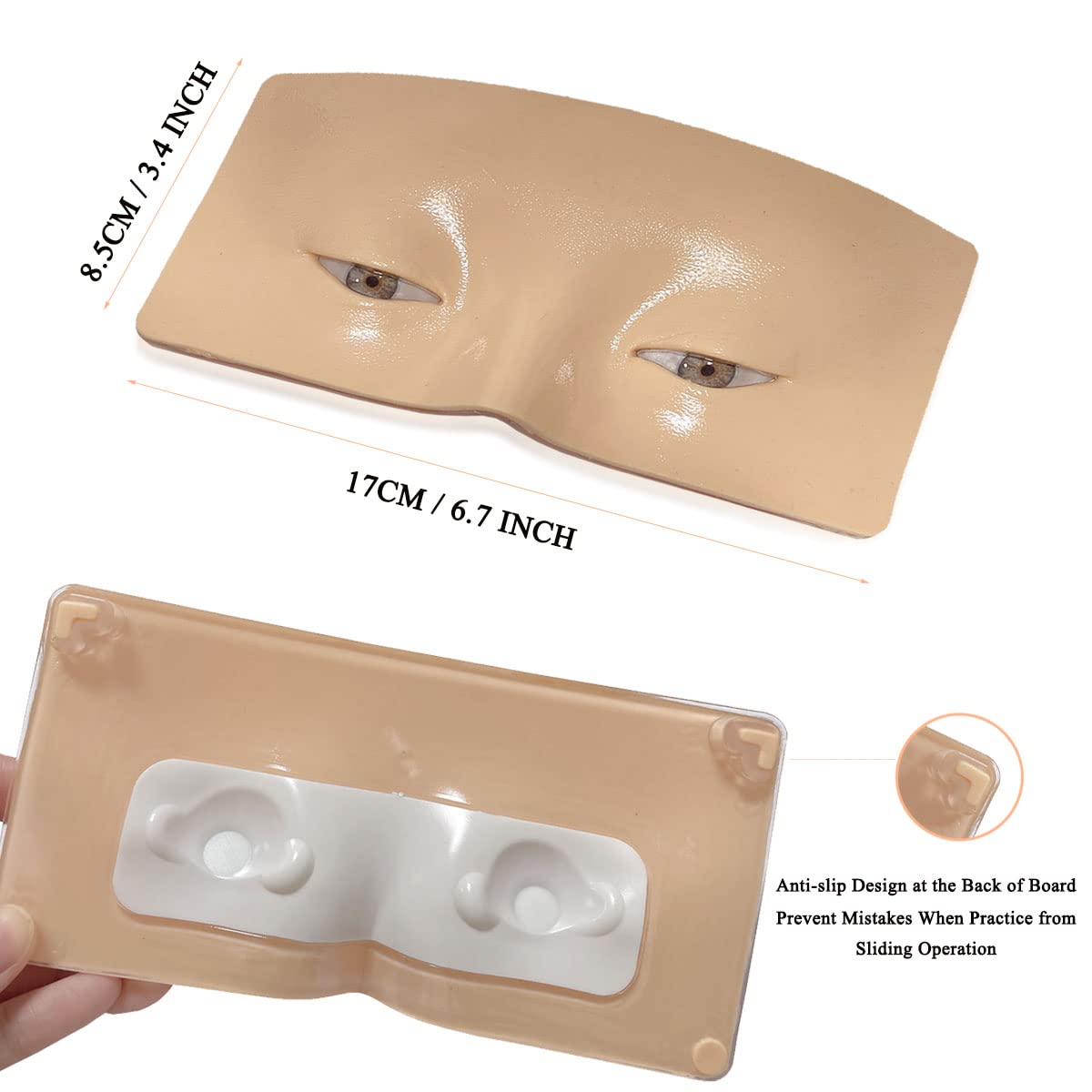 Tabla facial de práctica de maquillaje, cara de maniquí de maquillaje 3D reutilizable, cara de práctica de maquillaje de ojos con kit de maquillaje para estudiantes y principiantes para practicar 5