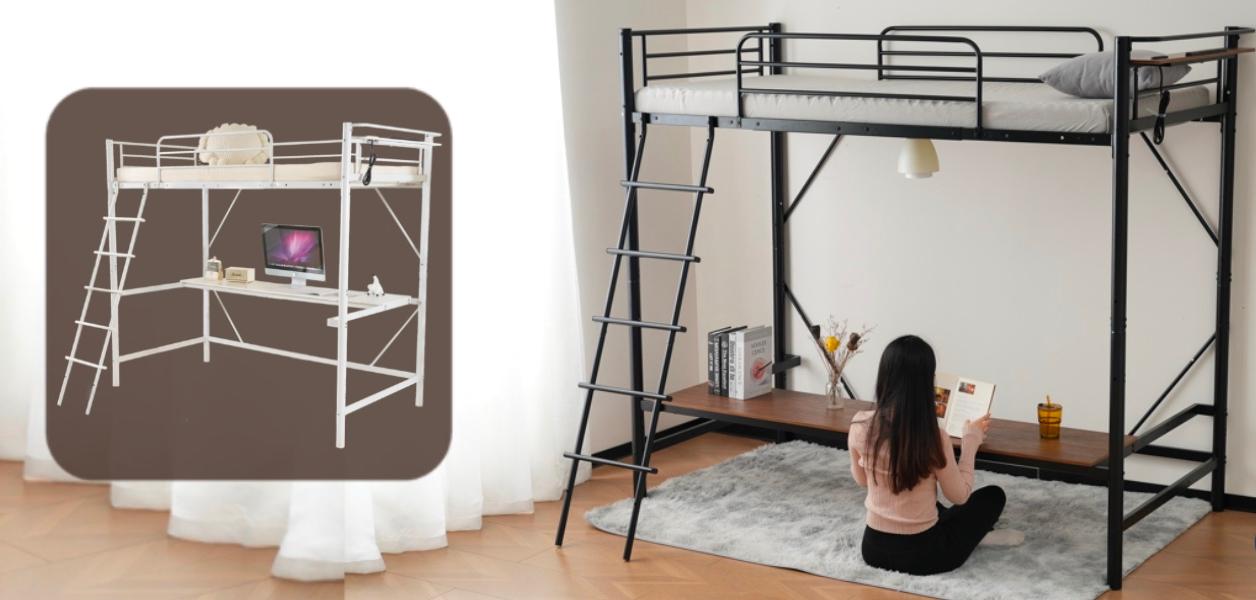 Amazon｜OSLEEP ロフトベッド スチール製 ハシゴタイプ ハイタイプ 高