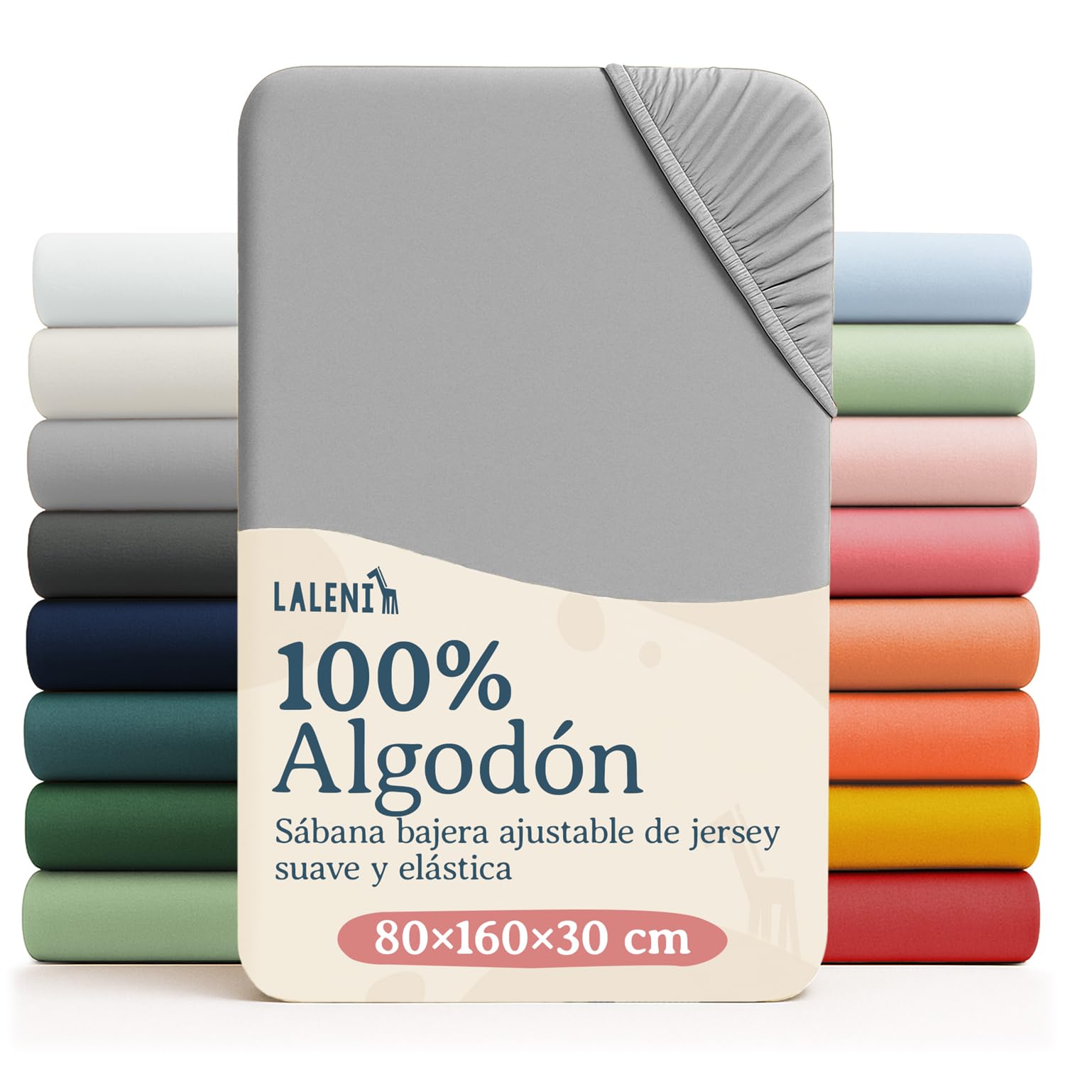 Laleni Sabana Bajera 60to70x120to140x15cm Oeko-Tex - sabanaja Bajera 100% Algodon para Cama de Infantil Set de 2-Ropa de Cama Infantil - para Cuna Bebe Color Moonlight Grey - Gris — view 51
