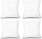 EDOW Throw Pillow Inserts, Set of 4 Lightweight Down Alternative Polyester Pillow, Couch Cushion, Sham Stuffer, Machine Washable. (White, 18x18)