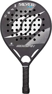 SideSpin Padelschläger Silver Ctrl 3K Full Carbon Sand, Leistung + Kontrolle + Effekt, Unisex, Erwachsene, Silber, Schwarz, Universal