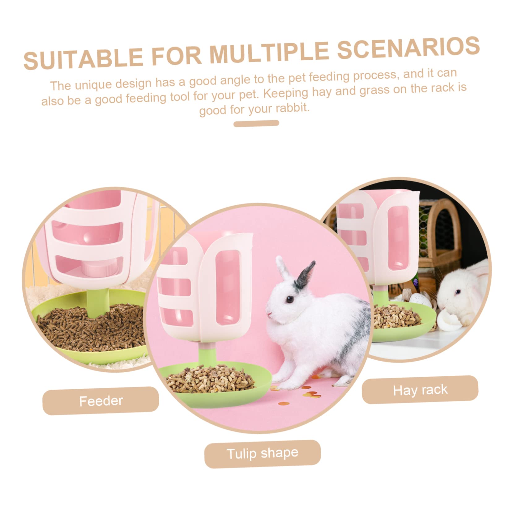 Soporte De Comedero para Conejos y Roedores Alimentador De Hierba y Comida Diseño Antivuelco para Jaulas De Pequeñas