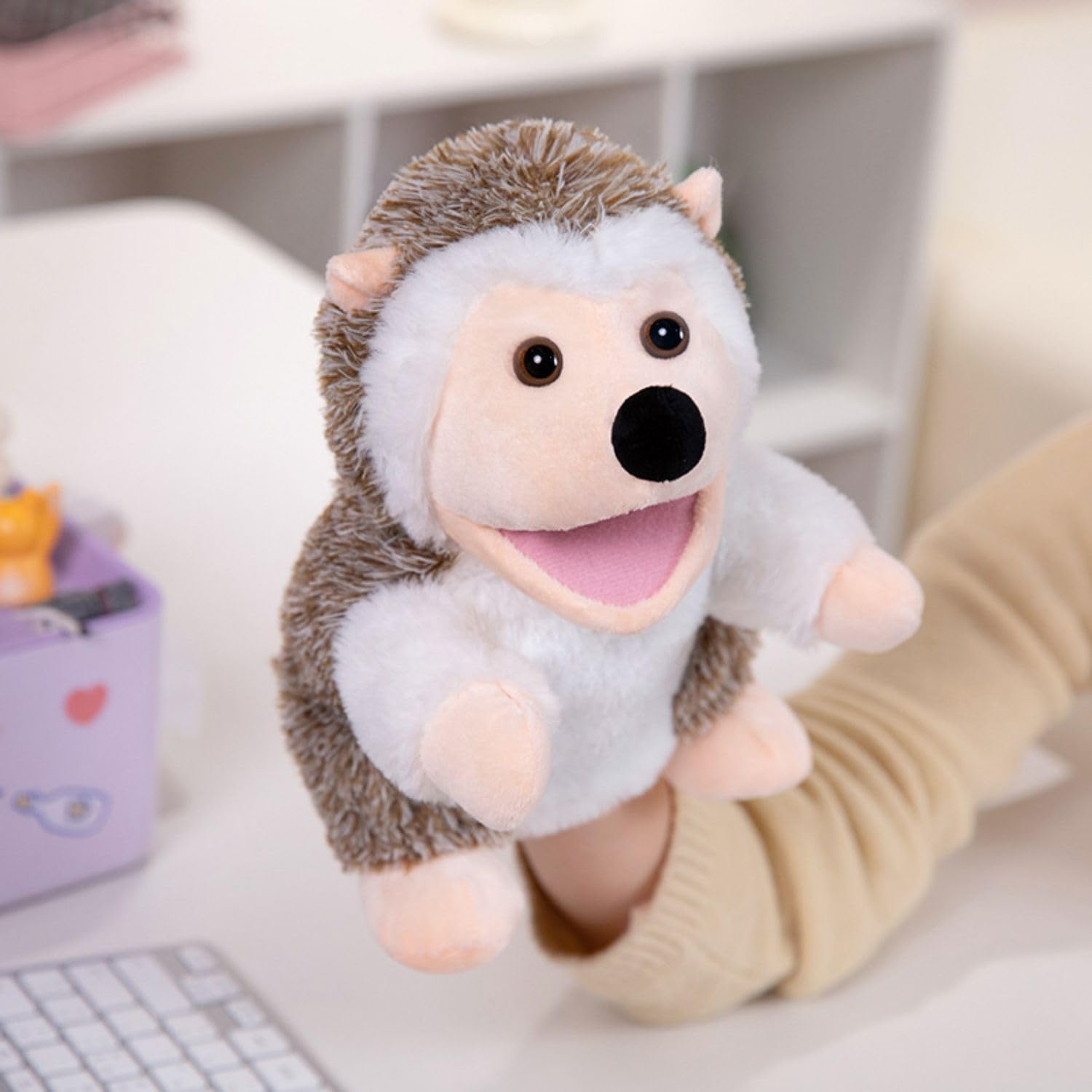 FunBlast Plush Animal Hand Puppets - Soft & Cuddly Animal Figure Puppets for Kids, Storytelling & Role Play, Fun Educational & Learning Toys for Toddlers & Children (Hedgehog)