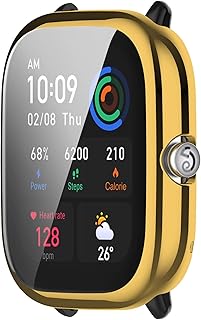 ELMO3EZZ Case Compatible with Amazfit GTS 4 Mini (Not for GTS4) Case All-Around Screen Protector Watch Soft TPU Shockproof Cover Slim Guard Thin Bumper Shell Protector (Gold)