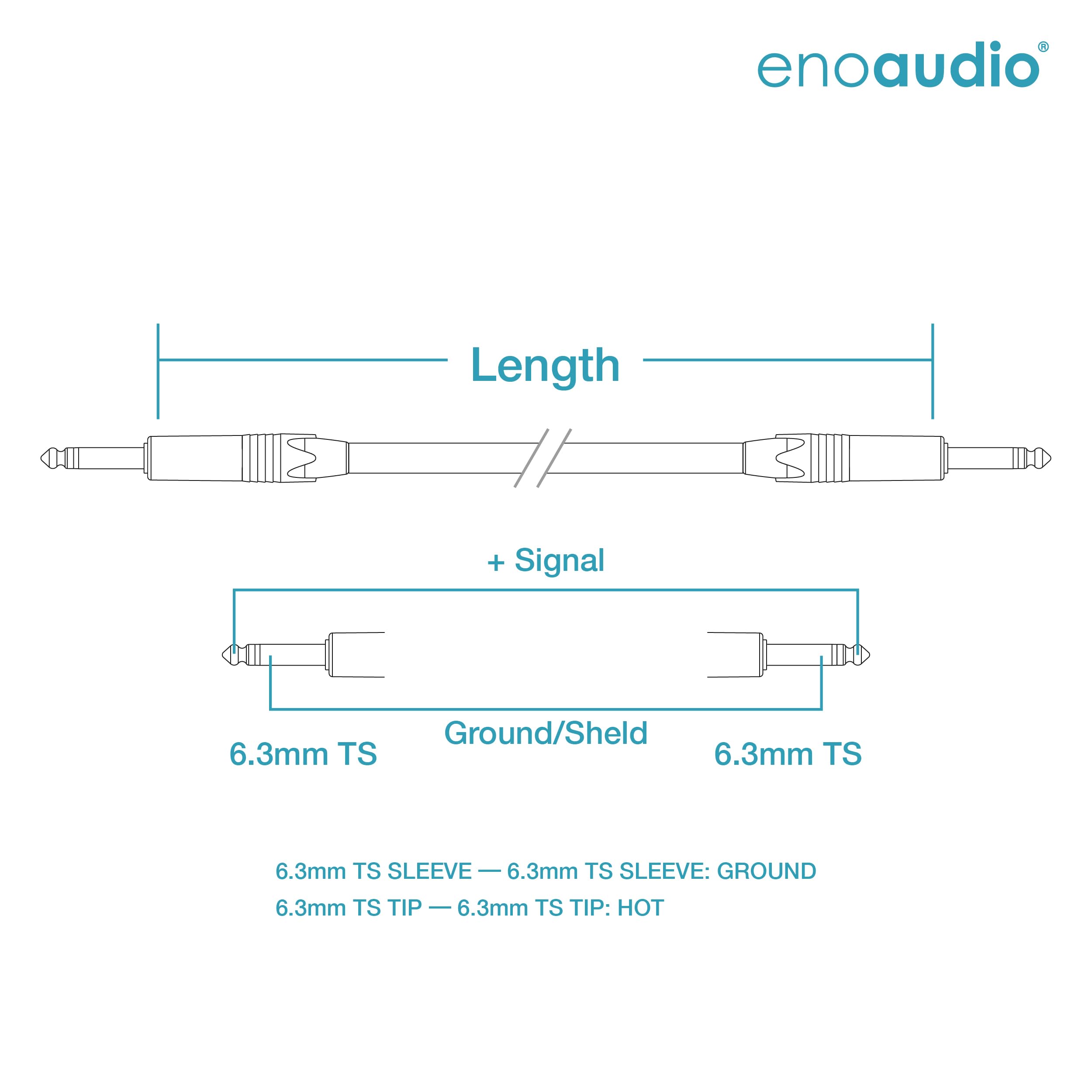 enoaudio Mogami 3082 High-End Lautsprecherkabel | Neutrik Gold 6,3mm TS klinke | HiFi, 3,0 m