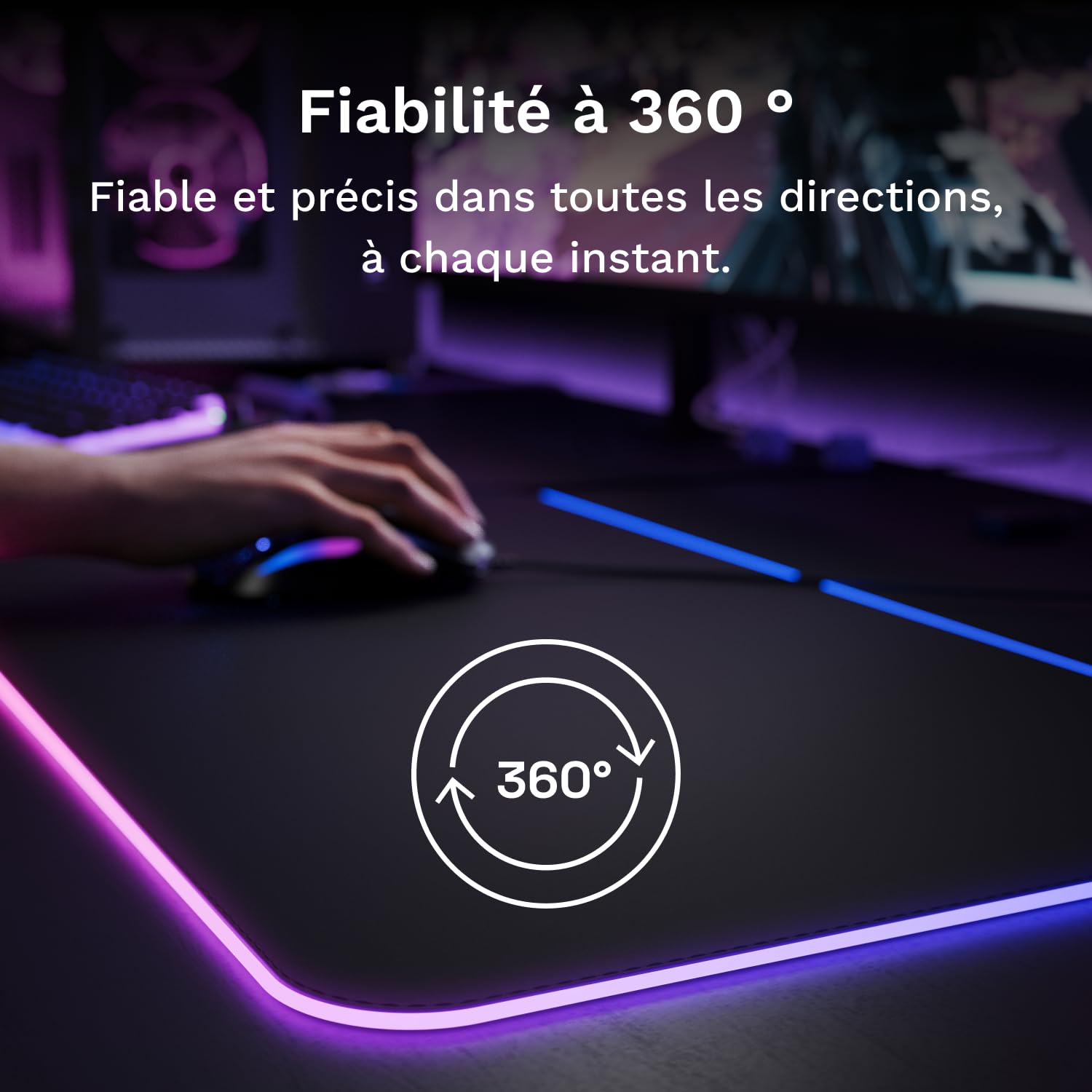 GLORIOUS Gaming Musmatta GMP 2 GLED XXL – 2-Zones RGB-belysning, InfiniGlow sömlös Kant, Premium tygyta, Halkfri gummibas – 915 mm×460 mm×3 mm – dubbel stor skrivbordsmatta