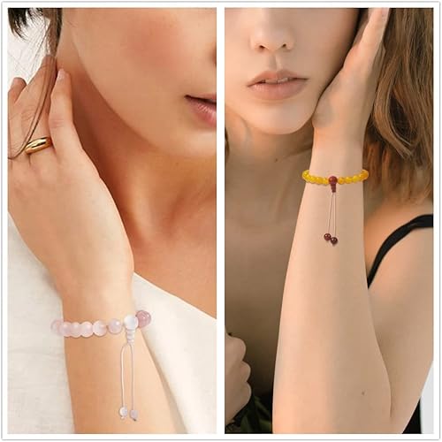 Miniatura 7 de Juego de 12 cuentas de piedra natural Buda Mala Guru de 0.394 pulgadas, 3 agujeros, piedras preciosas curativas energéticas, conos para pulseras de