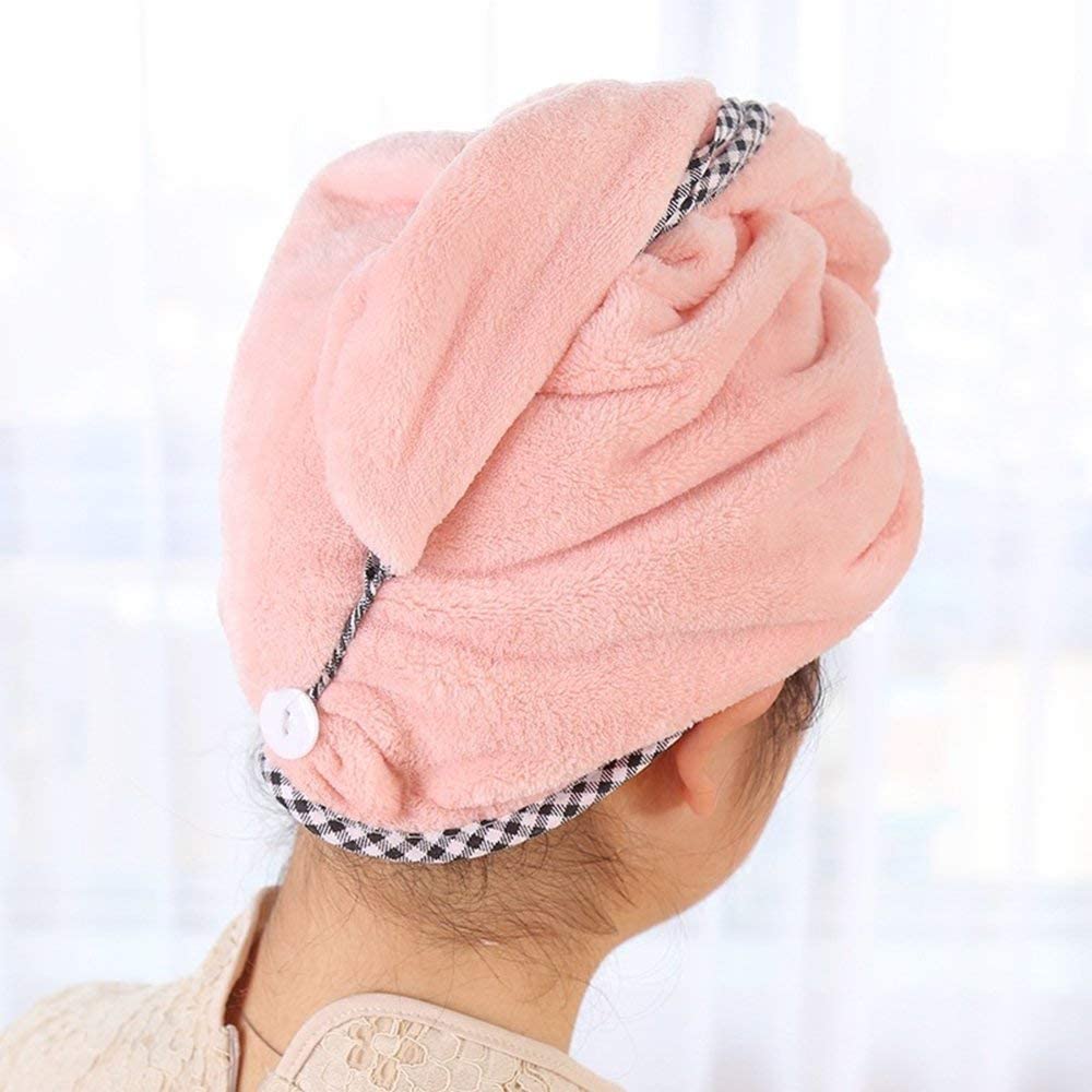 YXSH Ręcznik do suszenia włosów, ręcznik do owijania włosów, 4-pak ręcznik do suszenia włosów z mikrofibry super chłonny skręcony turban szybkoschnące czepki do włosów