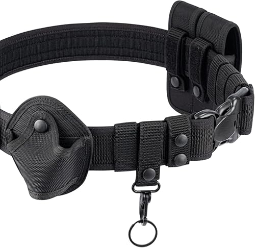 Miniatura 7 de TACNEX Soporte de cinturón de servicio con soporte para llaves, llavero Molle de nailon resistente con clip de metal para llave de policía, gancho