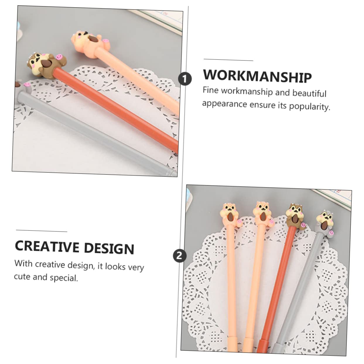 STOBOK 10 pcs Adorable Gel Pens Creative Ink Pens Students Stationery Assorted style Cartoon Marker, As Shown - Image 3