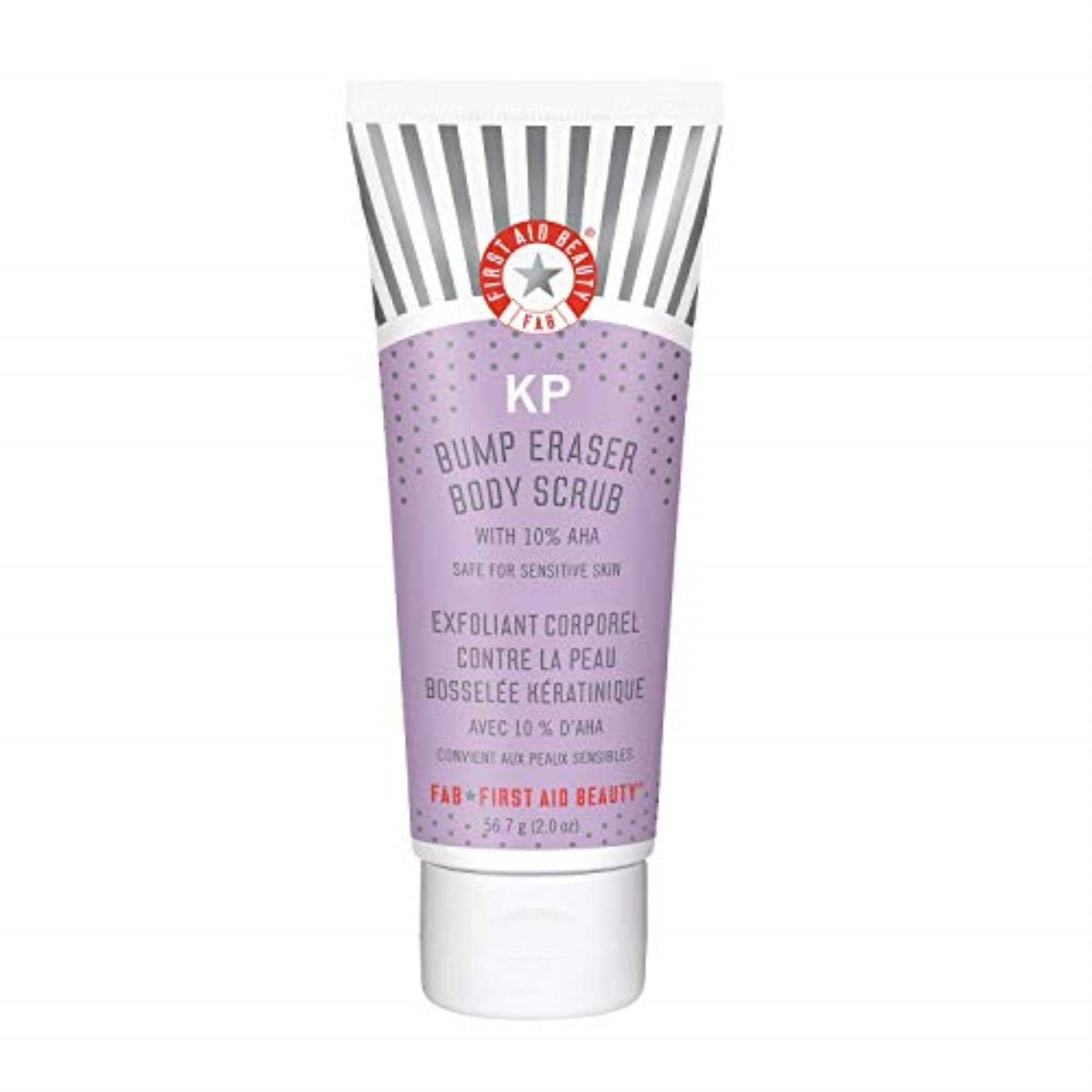 KP Bump Eraser Body Scrub with 10% AHA, Keratosis Pilaris Skin Exfoliater with Glycolic and Lactic acids, Helps Reduce Chicken Skin Bumps, Safe for Sensitive Skin, 10 oz