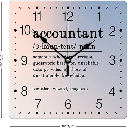 Miniatura 2 de Reloj de pared cuadrado de PVC con definición de contador, refranes motivacionales, reloj de pared grande, descripción de la palabra, 12 pulgadas
