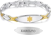 Vista 57 de LinnaLove Pulseras de alerta médica personalizadas para mujer, pulseras médicas de emergencia de acero inoxidable con grabado gratuito (7.5)