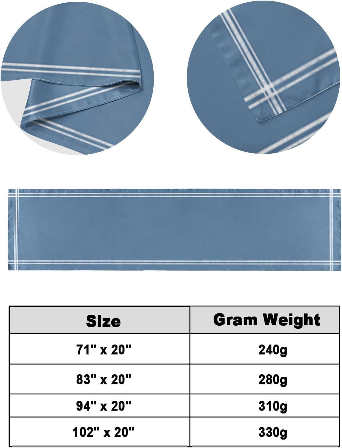 Teamery Bed Runners & Scarves, Pure Color Royal Blue Bed Runner, Bed Scarf Protector Decorative Accent Bedding Scarf for Hotels Homes and Guestrooms, 102 x 20 inches