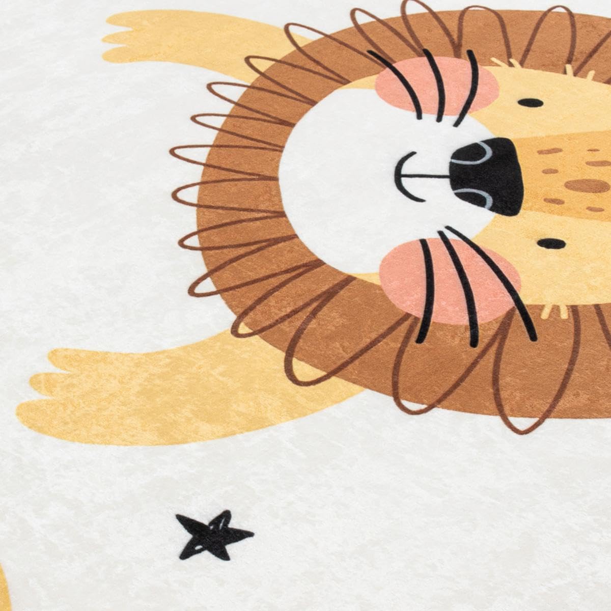 Alfombra infantil 120 x 160 cm, ideal como alfombra de dormitorio, alfombra beige, diseño de animales para niños, 10562