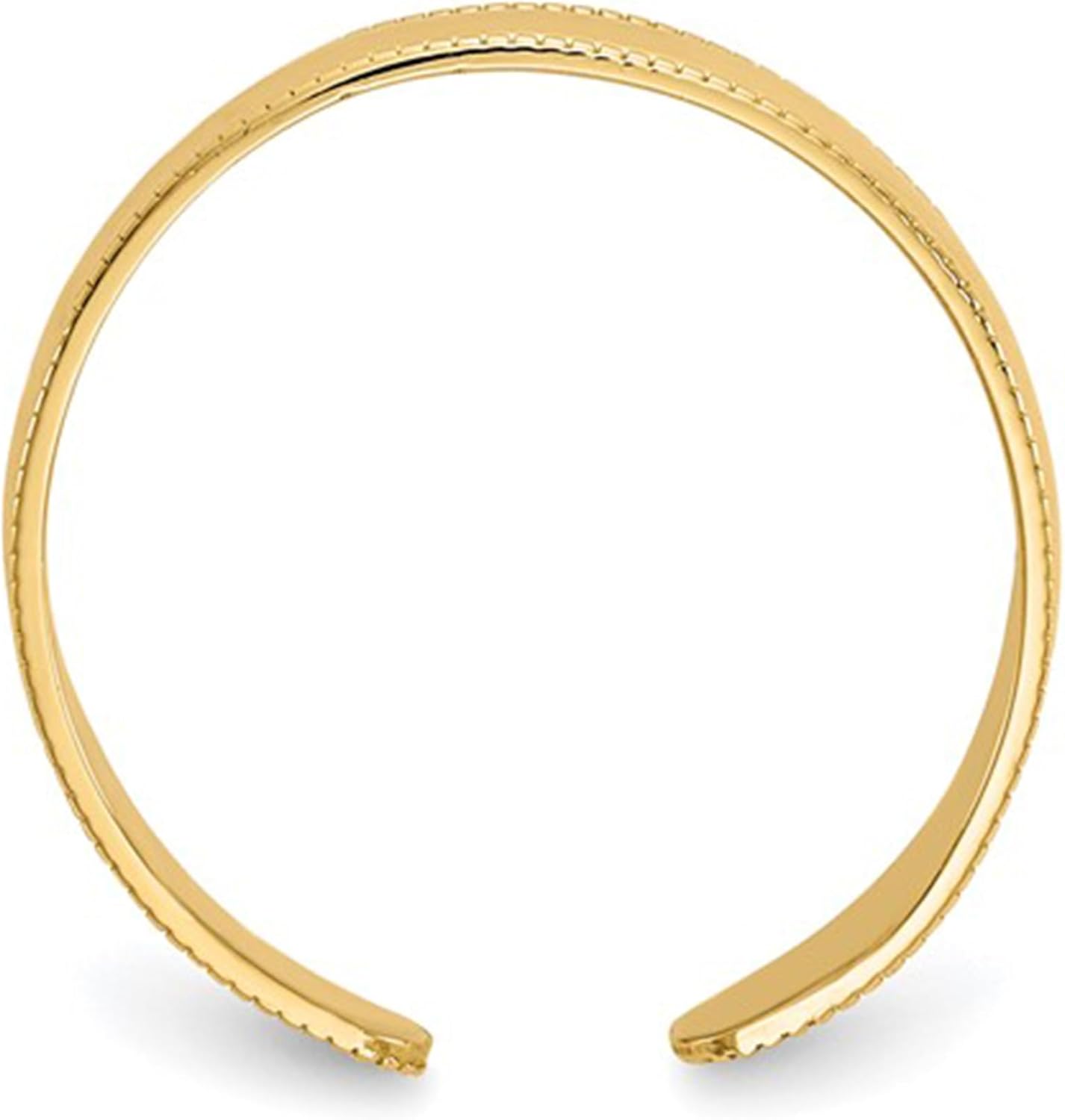 Jewelry Affairs 14K Real Yellow Solid Gold Milgrain Adjustable Toe Summer Ring