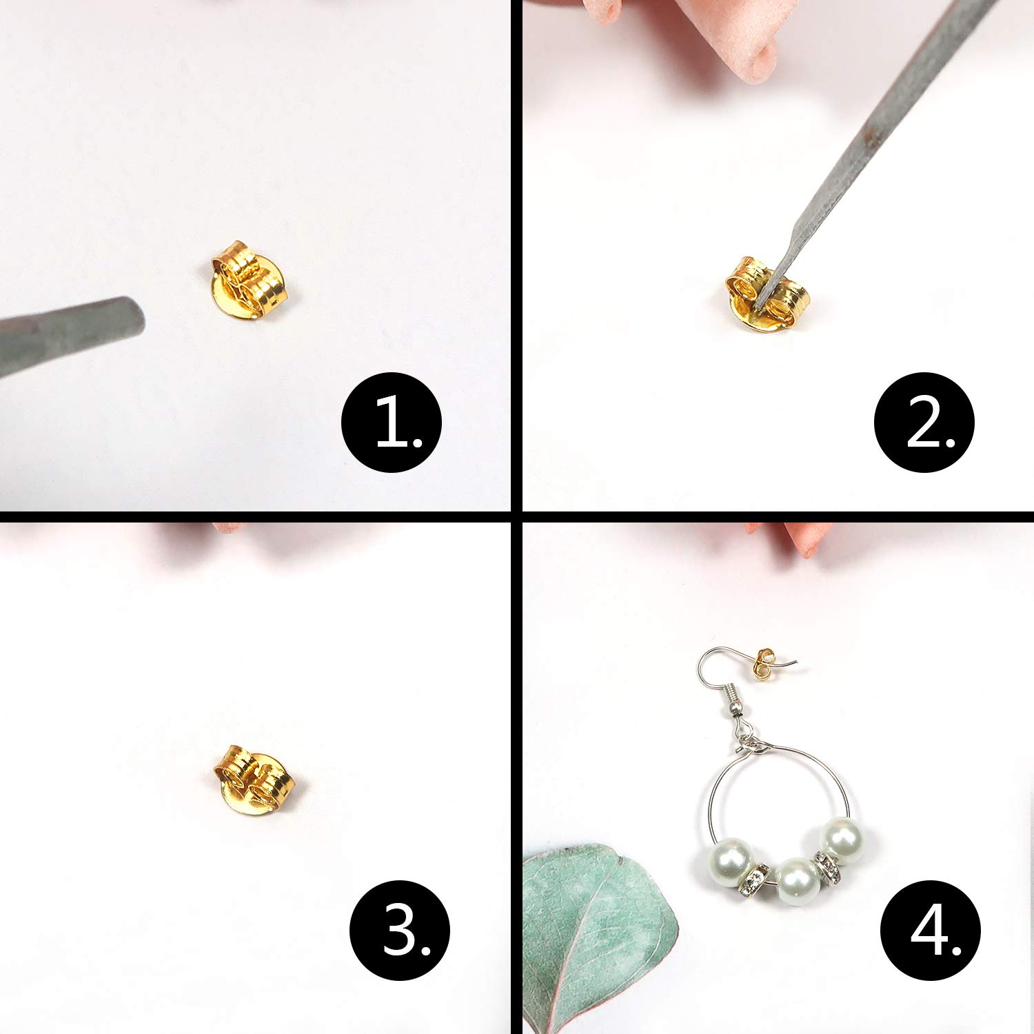 5 Paia Di Chiusure A Farfalla In Vero Argento Sterling Per Orecchini A Perno. Si Adatta Alla Maggior Parte Degli Orecchini A Bottone Di Dimensioni Standard. Viene Fornito In Una Confezione Regalo - Foto 2