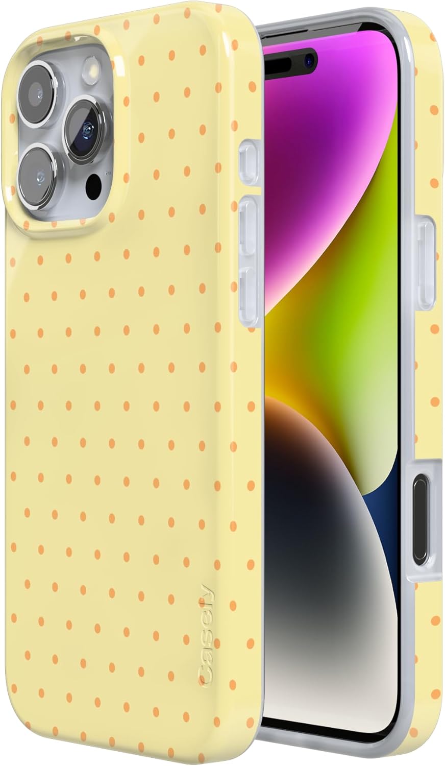 Casely iPhone 16 Pro Max Case | On the Dot | Yellow Polka Dot | Compatible with MagSafe | Classic Ultra Thin Design