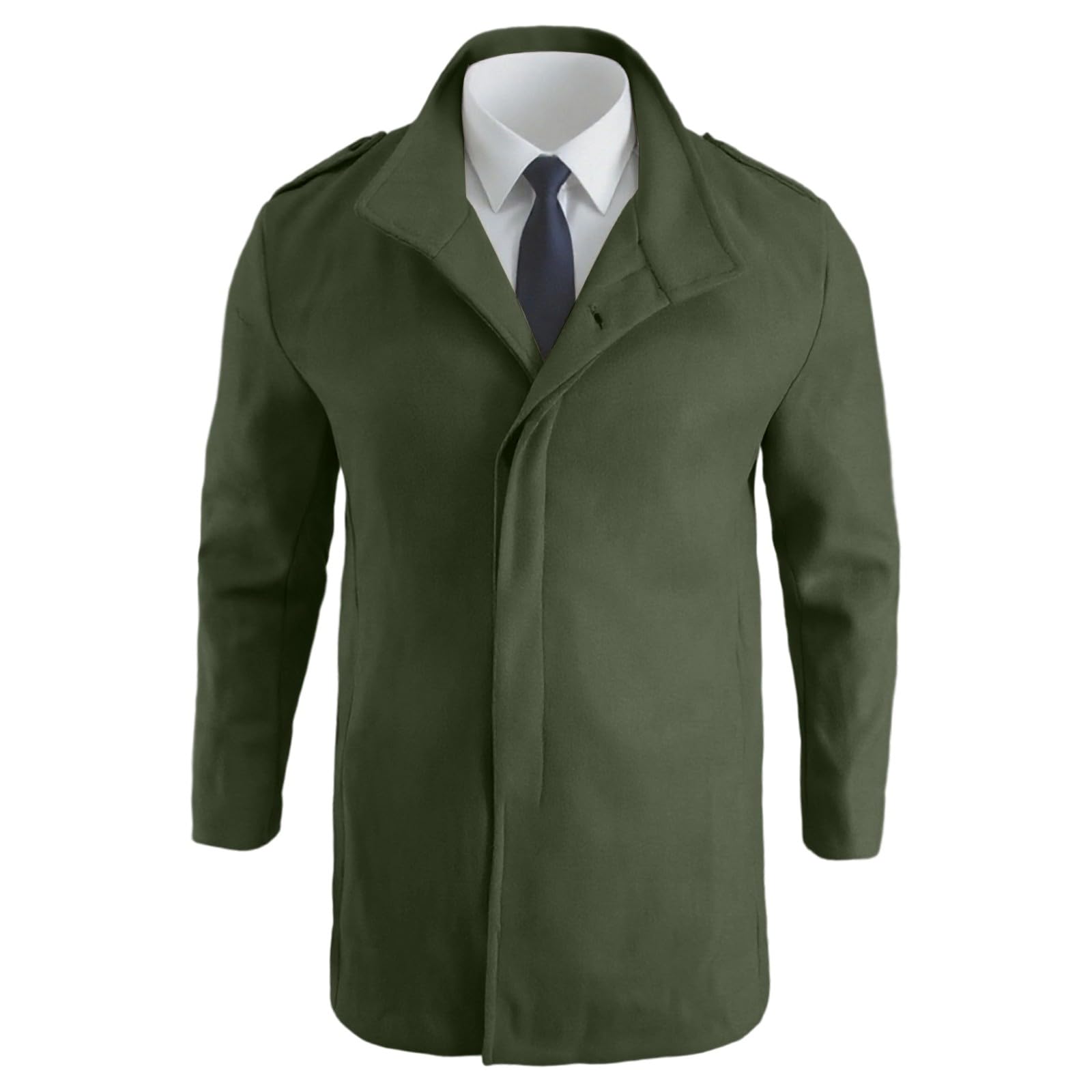 Wintermantel Herren Warm, Mantel Herren Wolle, Reverskragen Trenchcoat Übergang Gepolstert Trench Jacket Mit Taschen Klassischer Dufflecoat Mittellanger Mäntel Warmer Parka Overcoat