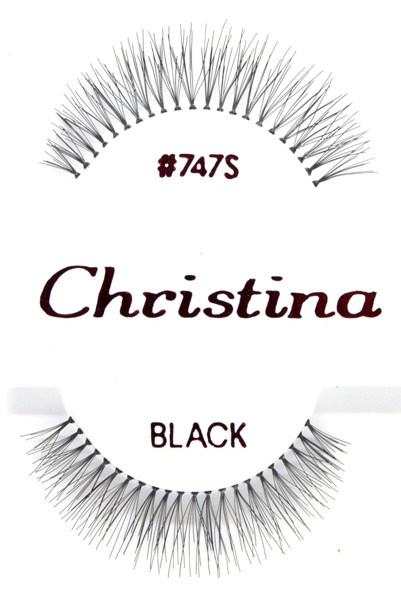 12 X #747S Christina 100% Human Hair Fake Eyelashes