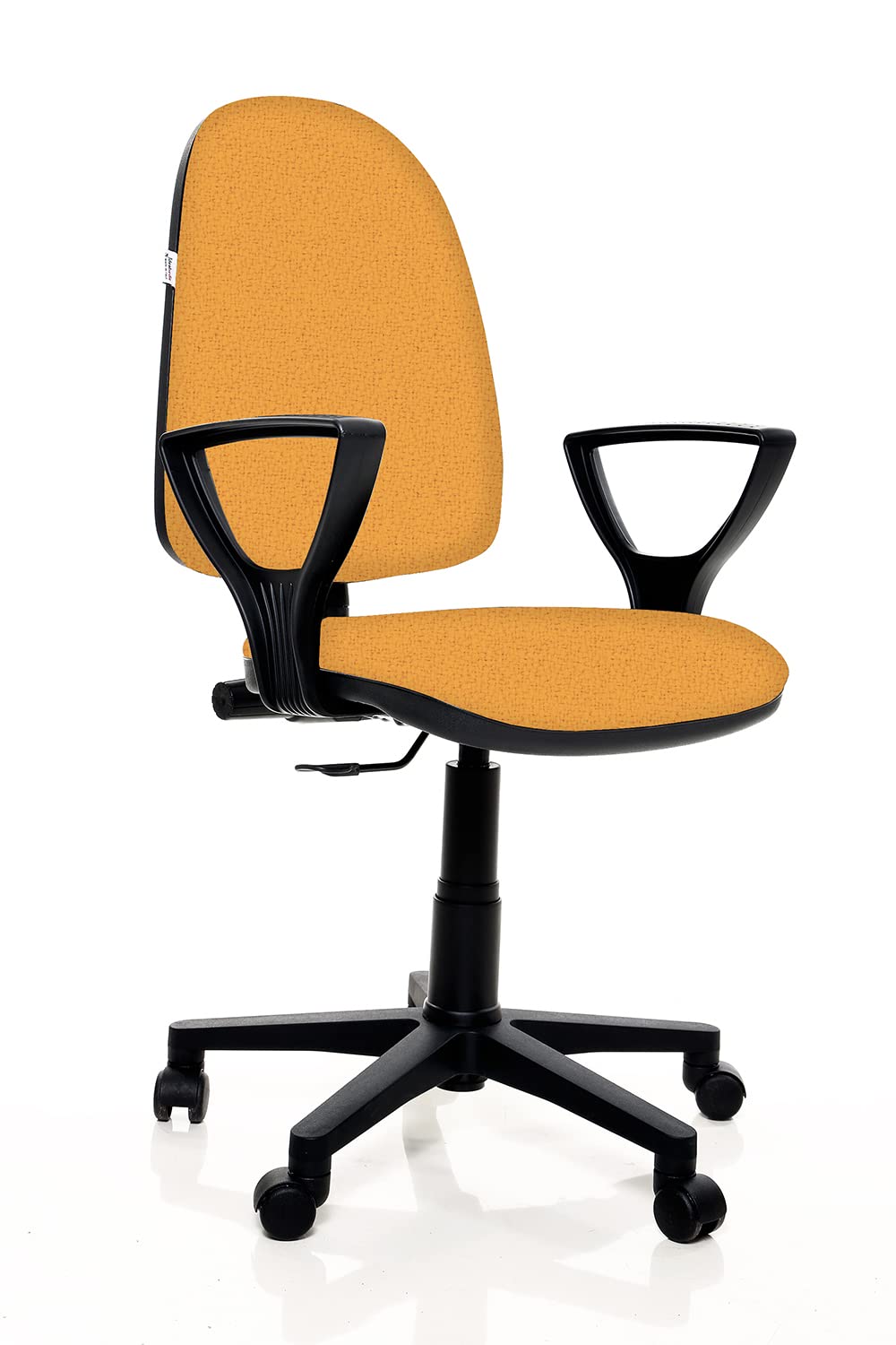 Sedia Da Ufficio Ergonomica, Contatto Permanente E Regolabile In Altezza Sedile E Schienale Imbottiti In Tessuto Finta Pelle, prodotto e certificato italiano (GIALLO)