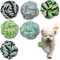 Vista 1 de Otterly Pets Paquete de 6 bolas de cuerda para perros pequeños y cachorros, juguetes masticables duraderos e interactivos, para jugar y buscar