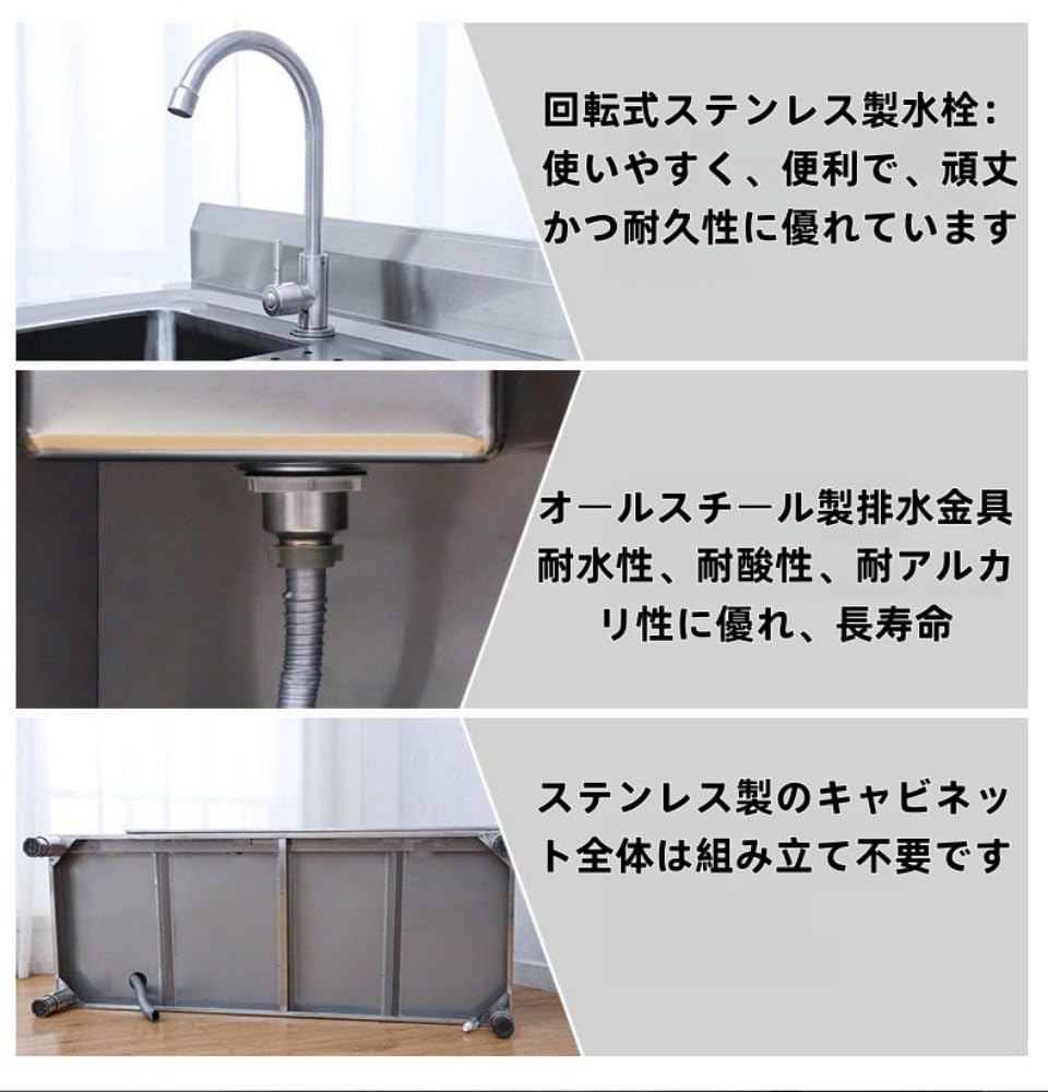 Amazon.co.jp: Go-pe-ri 大型 ガーデンシンク ステンレス制 四角 屋内