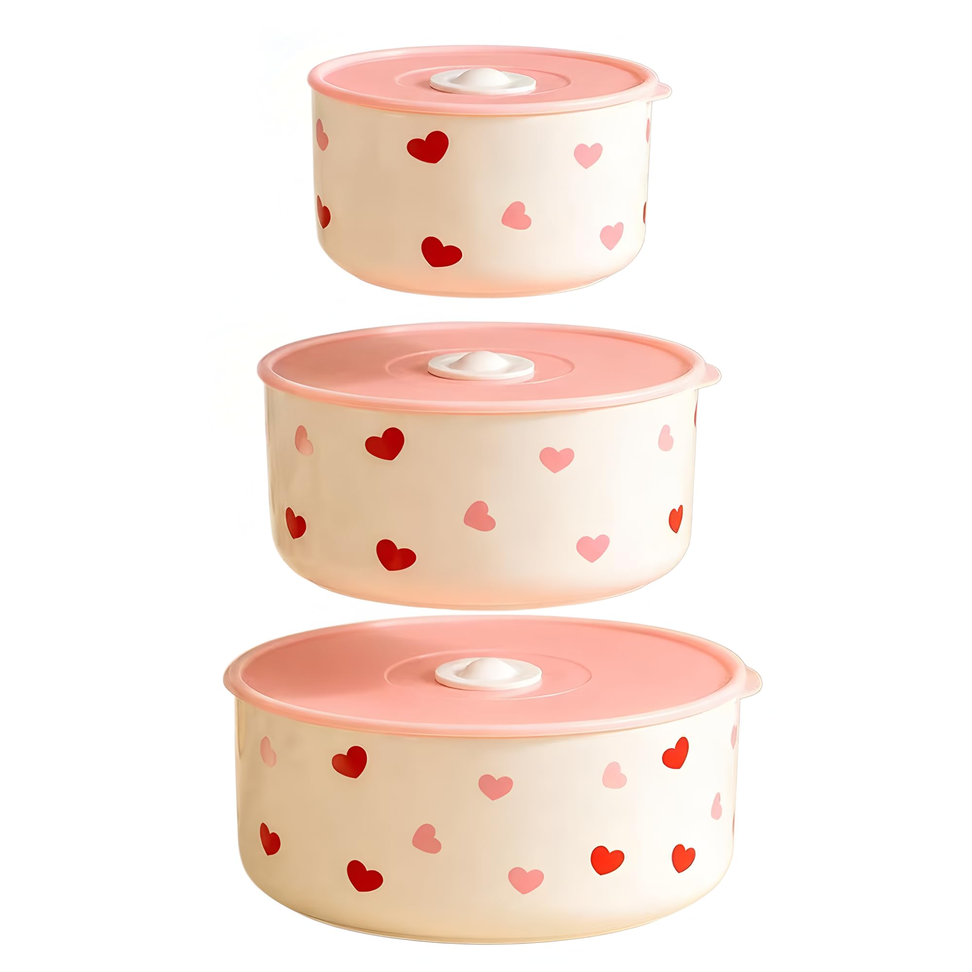 Lunch box in Ceramica, Portapranzo Rotondo con Coperchio, Set da 3 pezzi in bianco, ermetico e antigoccia, Adatto per vari alimenti, frutta e dolci, ideale per scuola, ufficio, picnic, brevi viaggi