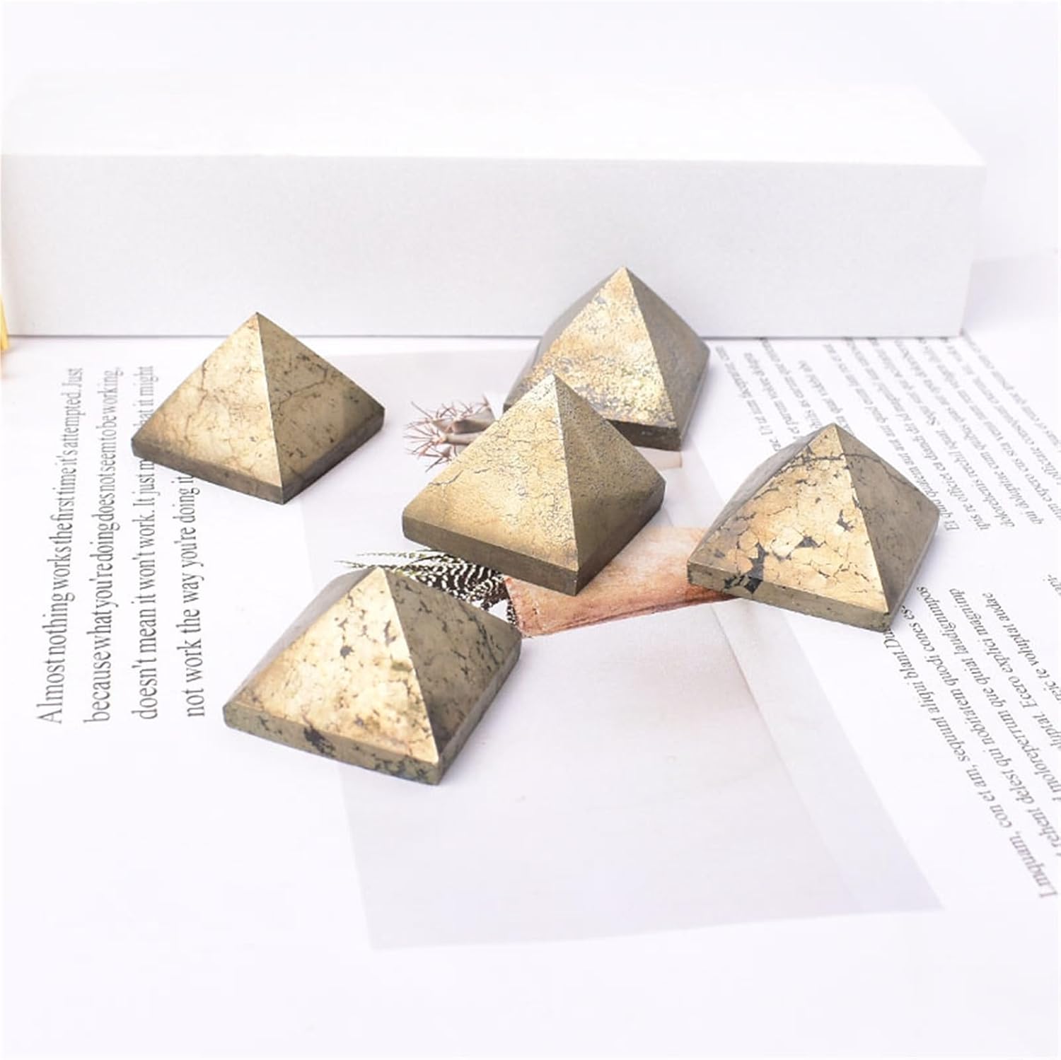 1PC Natural Crystal Polished Pyrite Pyramid Crystal Point Stone Home Decor Polished Stone Tower
