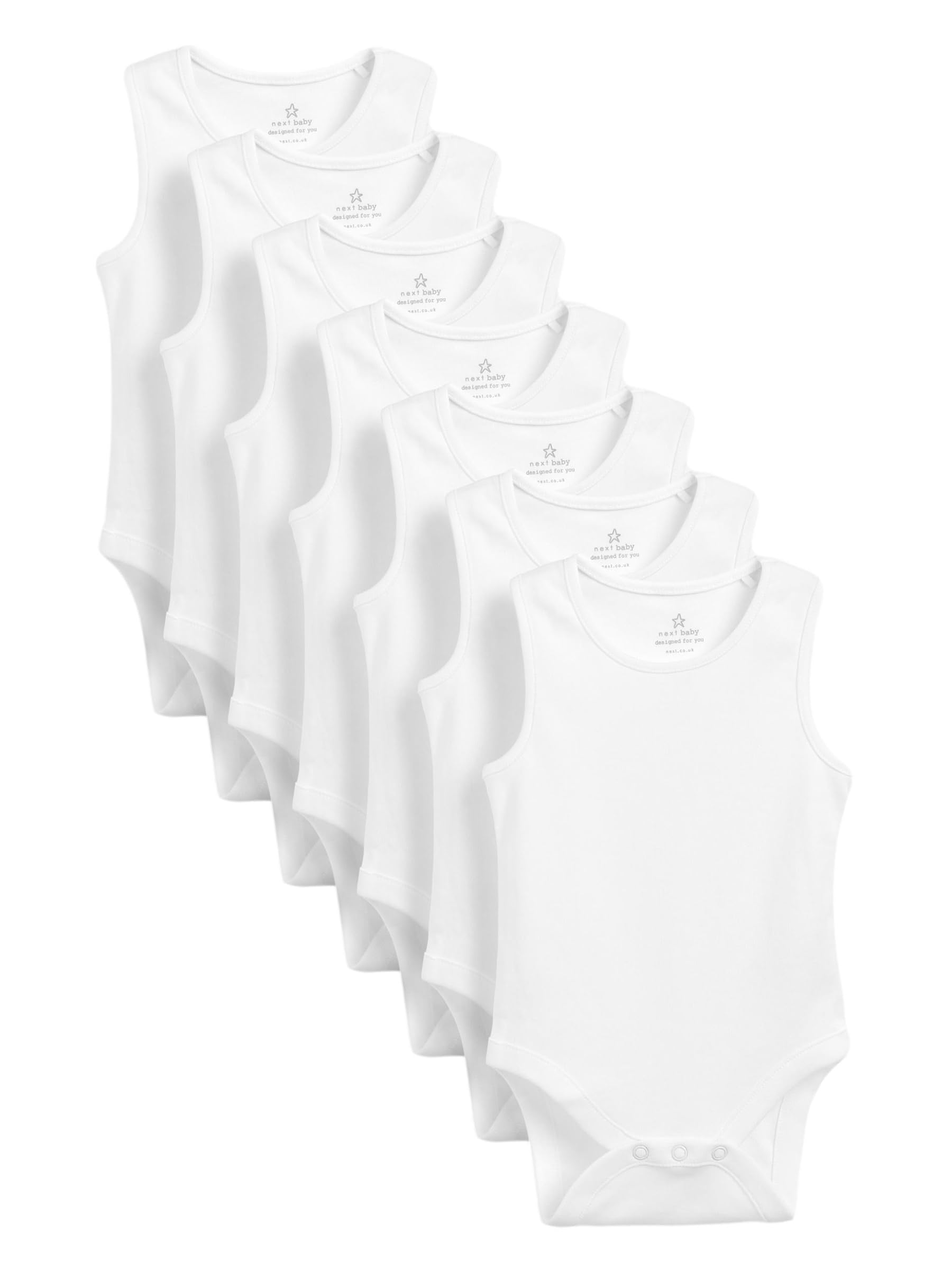 NEXT Unisex Bambino Confezione da 7 body a canotta per neonati in 100% cotone