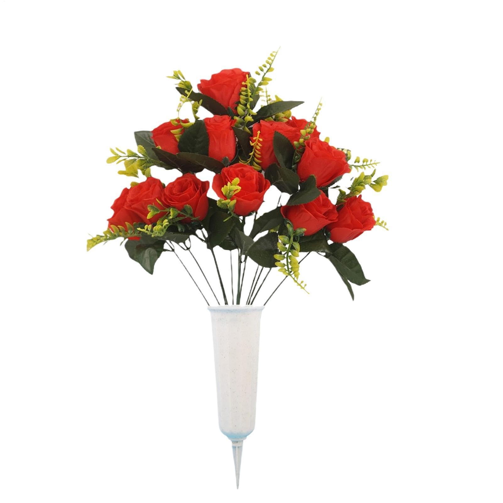 Flores de tumba con apariencia realista y césped sepulcral