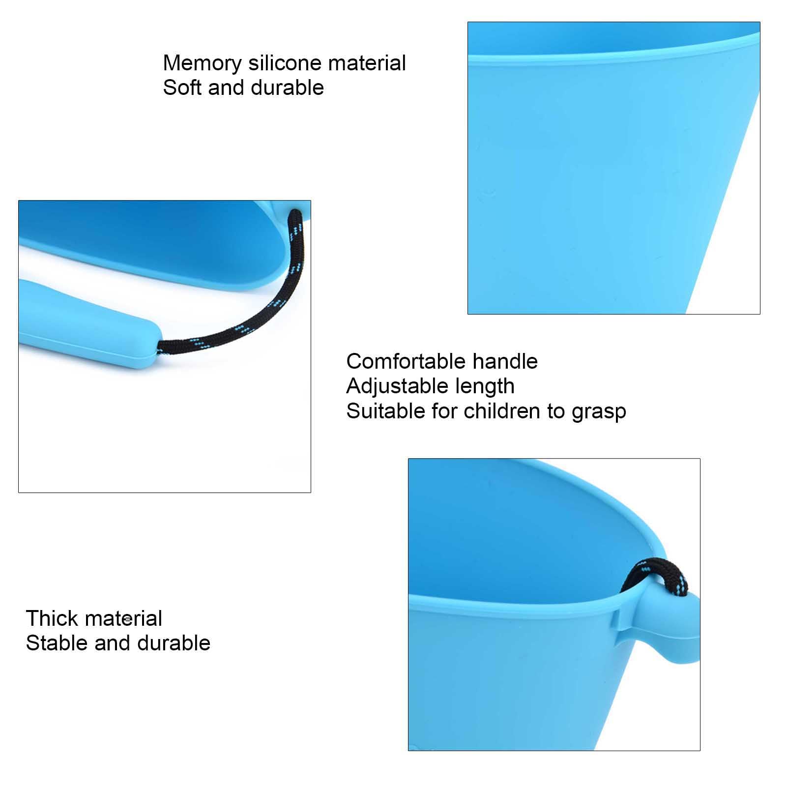 Wakects Secchiello da Spiaggia per Bambini, Silicone Pieghevole 1.5L