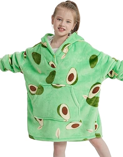 Miniatura 8 de NAFLEAP Manta de vestir con capucha para niños de gran tamaño, forro polar, sherpa, sudadera de Navidad, regalo para niñas