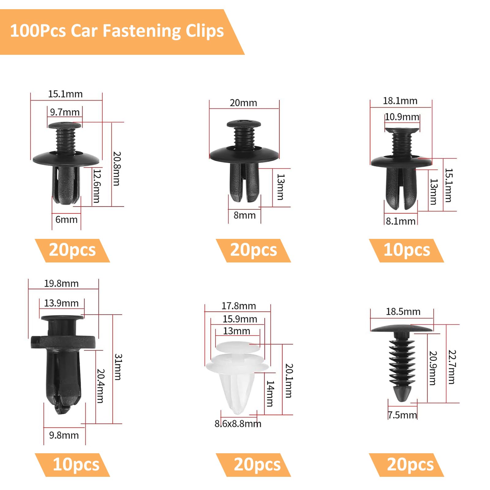 12X Clip Di Fissaggio Per Rivestimento Con Guarnizione Per VW