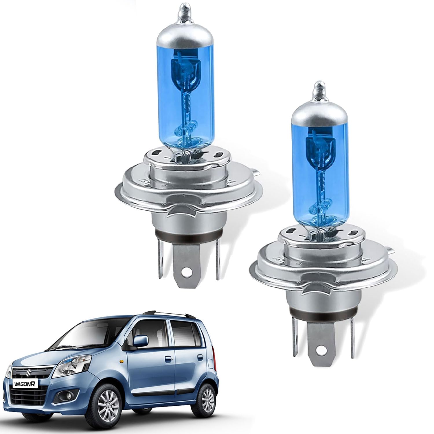 auto pearl pack-2 h4 car super bright halogen bulb, 12v 90/100w high/low beam driving halogen light, plug-and-play bulb for wagonr-(2010-2013) (white)