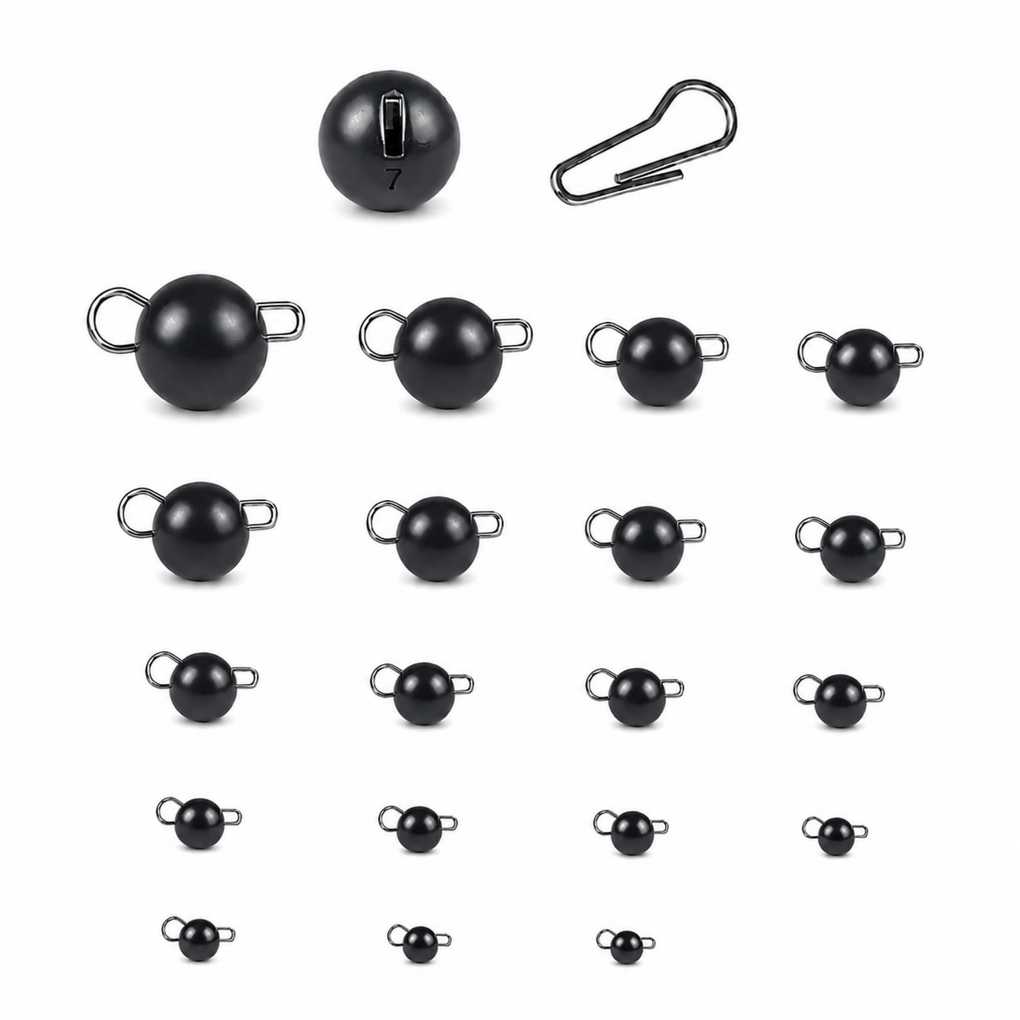 MUUNN 10Pcs Tungsten Cheburashka Weights Fishing Sinkers, 1~30g Tungsten Cannonball Jig Head Fishing Weights Tungsten Cheb Rig Weights, Black(20g)
