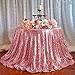 HMQIANG Rose Pink Sequin Tablecloth Round 90