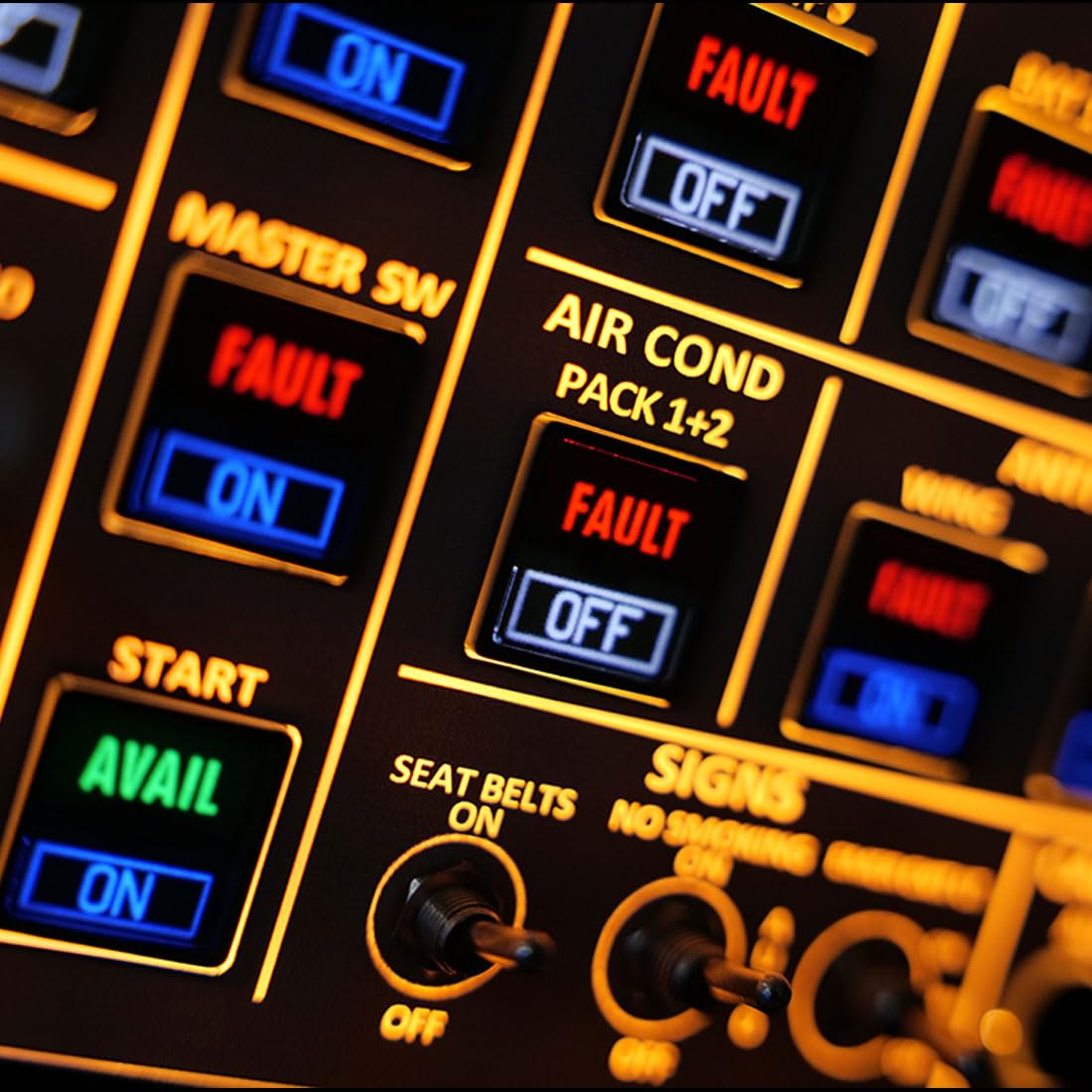A106Pro A32X Panneau de simulateur de vol OVH léger pour MSFS 2020/24 - Compatible FENIX/FBW, Plug-and-Play, cockpit Windows Home, édition rétroéclairée