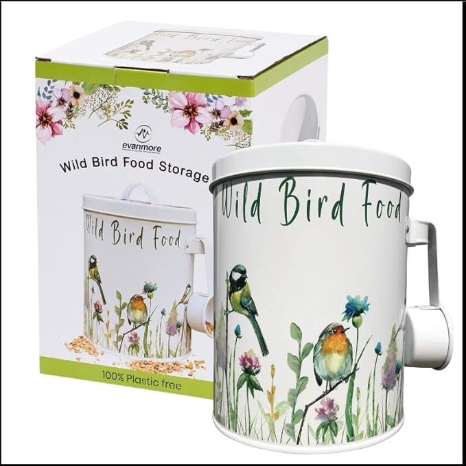Wild Bird Food Storage Tin Garden Birds Seed Feed Metal Container 4L
